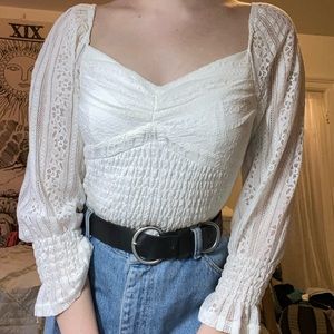 puffy sleeve textured top